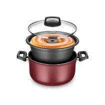 Conjunto Pudim Banho-Maria Nº 20 3,2 Litros Alumínio Cor Cereja