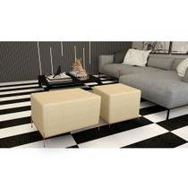 Conjunto Puff Barcelona e Puff Sevilha Bege/cobre Conjunto Puff Barcelona e Puff Sevilha Bege/cobre