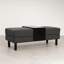 Conjunto Puff Baú 120cm e Bandeja Antúrio CabeCasa MadeiraOriginals Cinza