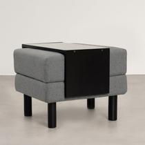 Conjunto Puff Baú 60cm e Bandeja Antúrio CabeCasa MadeiraOriginals