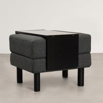 Conjunto Puff Baú 60cm e Bandeja Antúrio CabeCasa MadeiraOriginals