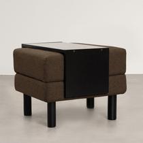 Conjunto Puff Baú 60cm e Bandeja Antúrio CabeCasa MadeiraOriginals