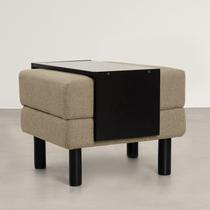 Conjunto Puff Baú 60cm e Bandeja Antúrio CabeCasa MadeiraOriginals