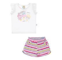 Conjunto Pulla Bulla Bebê Menina Verão Ref. 38119 Conjunto Pulla Bulla Bebê Menina Verão Ref. 38119
