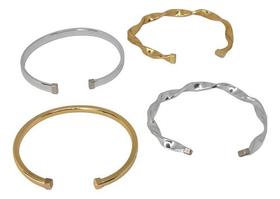 Conjunto Pulseiras Delicadas Banho Ouro E Prata Flexível Conjunto Pulseiras Delicadas Banho Ouro E Prata Flexível