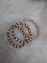 Conjunto pulseiras pedras bege Conjunto pulseiras pedras bege