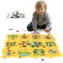 Conjunto Puzzle Racer Car Track Set Dinossauro de plástico para crianças com carro