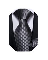 Conjunto quadrado de gravata e bolso DiBangu Woven Silk para homens