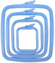 Conjunto quadrado de plástico bordado Hoop Nurge Blue, 4 unidades Conjunto quadrado de plástico bordado Hoop Nurge Blue, 4 unidades