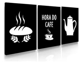 Conjunto Quadro Cozinha Gourmet Café E Pão "