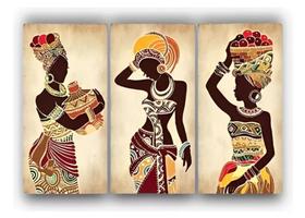 Conjunto Quadro Cultura Mulher Negra Africana"