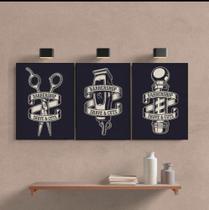 Conjunto Quadro Decorativo barbearia"