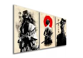 Conjunto Quadro Decorativo japone samurai"