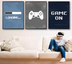 Conjunto Quadro Decorativo jogo gamer vídeo game"