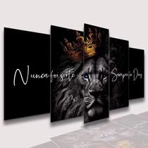 Conjunto Quadro Decorativo Mosaico Leão de Juda Decoração para Sala de Jantar Quarto Casal