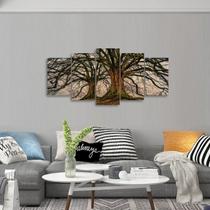Conjunto Quadros 5 Peças Árvore Raiz decorativo Sala Quarto
