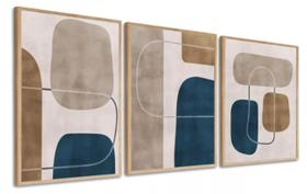 conjunto quadros Azul Moderno"