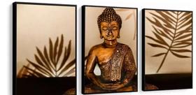conjunto quadros Buda Lindo Quadro Mosaico Zen Spa"