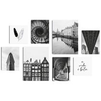 Conjunto Quadros Cityscape Noir Paisagens Urbanas PB