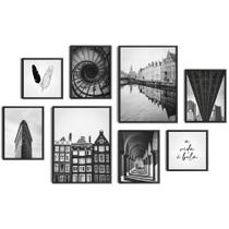 Conjunto Quadros Cityscape Noir Paisagens Urbanas Pb