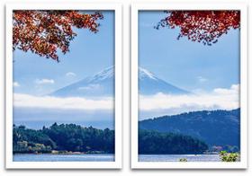 Conjunto Quadros Decorativos 2 peças 20x30 Monte Fuji