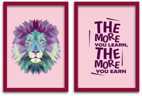 Conjunto Quadros Decorativos 2 peças 40 x 60 Leão