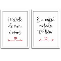 Conjunto Quadros Decorativos 2 peças 40x60 Casal Frases 1