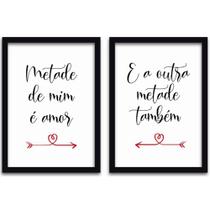 Conjunto Quadros Decorativos 2 peças 40x60 Casal Frases 1 Conjunto Quadros Decorativos 2 peças 40x60 Casal Frases 1
