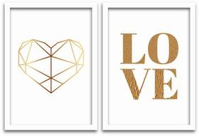 Conjunto Quadros Decorativos 2 peças 40x60 Heart & Love Conjunto Quadros Decorativos 2 peças 40x60 Heart & Love