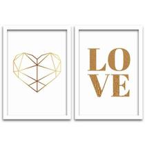 Conjunto Quadros Decorativos 2 peças 40x60 Heart & Love Conjunto Quadros Decorativos 2 peças 40x60 Heart & Love