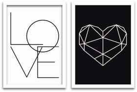Conjunto Quadros Decorativos 2 peças 40x60 Love 2