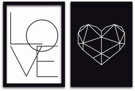 Conjunto Quadros Decorativos 2 peças 40x60 Love 2 Conjunto Quadros Decorativos 2 peças 40x60 Love 2