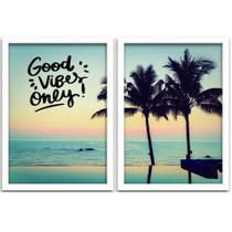 Conjunto Quadros Decorativos 2 peças 40x60 Praia Good Vibes Conjunto Quadros Decorativos 2 peças 40x60 Praia Good Vibes