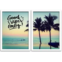 Conjunto Quadros Decorativos 2 peças 40x60 Praia Good Vibes Conjunto Quadros Decorativos 2 peças 40x60 Praia Good Vibes
