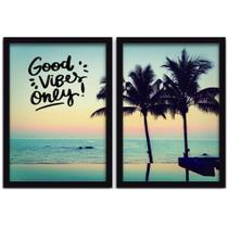 Conjunto Quadros Decorativos 2 peças 40x60 Praia Good Vibes Conjunto Quadros Decorativos 2 peças 40x60 Praia Good Vibes