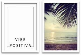 Conjunto Quadros Decorativos 2 peças 40x60 Vibe Positiva