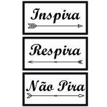 Conjunto Quadros Decorativos 3 peças 15x30 Inspira Respira