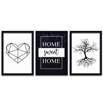 Conjunto Quadros Decorativos 3 peças 20x30 Home Sweet Home