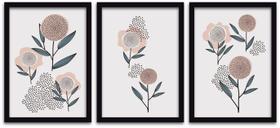 Conjunto Quadros Decorativos 3 peças 40x60 Flores