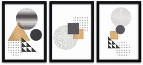 Conjunto Quadros Decorativos 3 peças 40x60 Formas 2 Conjunto Quadros Decorativos 3 peças 40x60 Formas 2