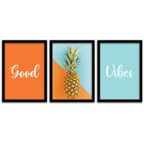 Conjunto Quadros Decorativos 3 peças 40x60 Good Vibes 2 Conjunto Quadros Decorativos 3 peças 40x60 Good Vibes 2