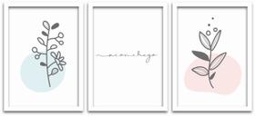 Conjunto Quadros Decorativos 3 peças MDF 20x30 Aconchego Conjunto Quadros Decorativos 3 peças MDF 20x30 Aconchego