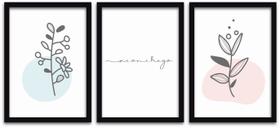 Conjunto Quadros Decorativos 3 peças MDF 20x30 Aconchego Conjunto Quadros Decorativos 3 peças MDF 20x30 Aconchego