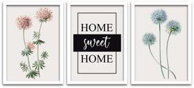 Conjunto Quadros Decorativos 3 peças MDF 20x30 Sweet Home