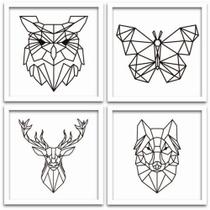 Conjunto Quadros Decorativos 4 peças 30x30 Animais