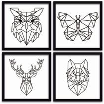 Conjunto Quadros Decorativos 4 peças 30x30 Animais