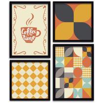 Conjunto Quadros Decorativos 4 peças Coffee time Conjunto Quadros Decorativos 4 peças Coffee time