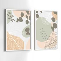 Conjunto Quadros Decorativos com Moldura Abstrato Cores Claras Kit 2 Quadros 130x90 Decoração Conjunto Quadros Decorativos com Moldura Abstrato Cores Claras Kit 2 Quadros 130x90 Decoração