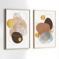 Conjunto Quadros Decorativos com Moldura Arte Moderna Luxo Kit 2 Quadros 30x40 Decoração Conjunto Quadros Decorativos com Moldura Arte Moderna Luxo Kit 2 Quadros 30x40 Decoração