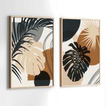Conjunto Quadros Decorativos com Moldura Floras Marrom Verde Kit 2 Quadros 40x60 Decoração Conjunto Quadros Decorativos com Moldura Floras Marrom Verde Kit 2 Quadros 40x60 Decoração